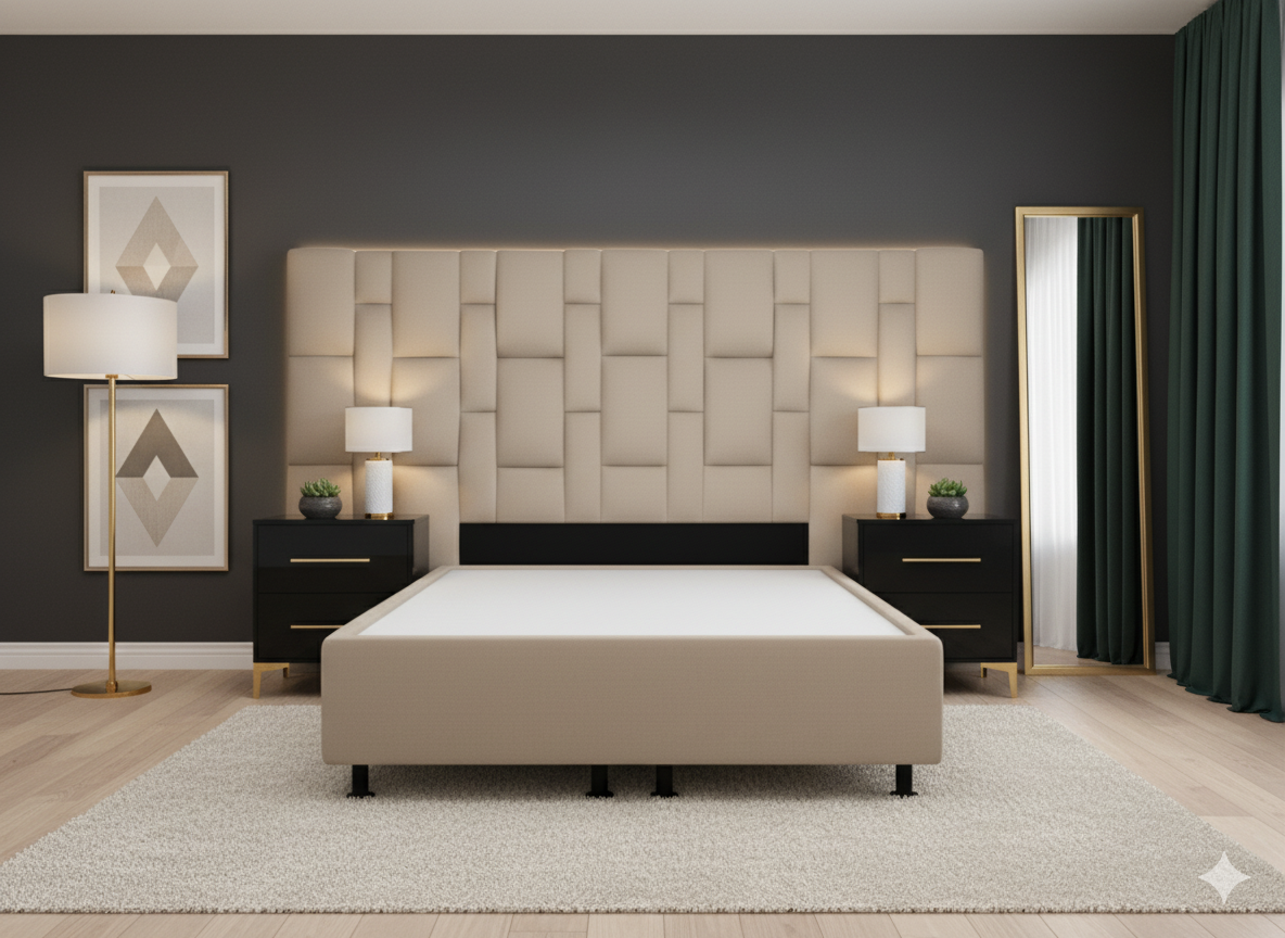 Elegant Velvet Elegant Design Extra Length Headboard